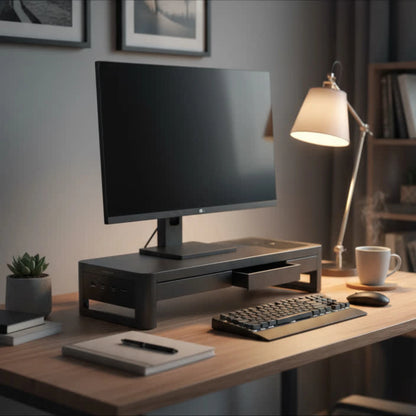 Support Moniteur Ergonomique avec chargeur sans fil - Réhausseur Ecran Multifonction