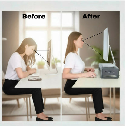 Support Moniteur Ergonomique avec chargeur sans fil - Réhausseur Ecran Multifonction